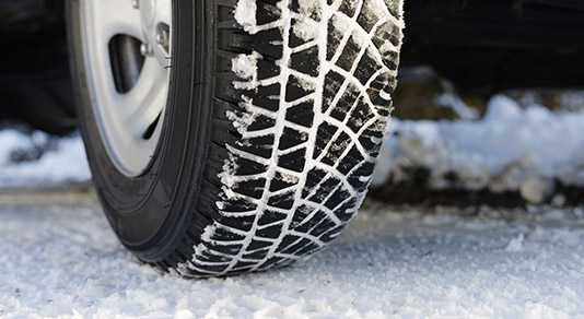 Snow covered tire