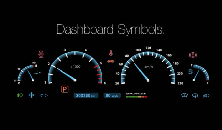 Dashboard symbols.