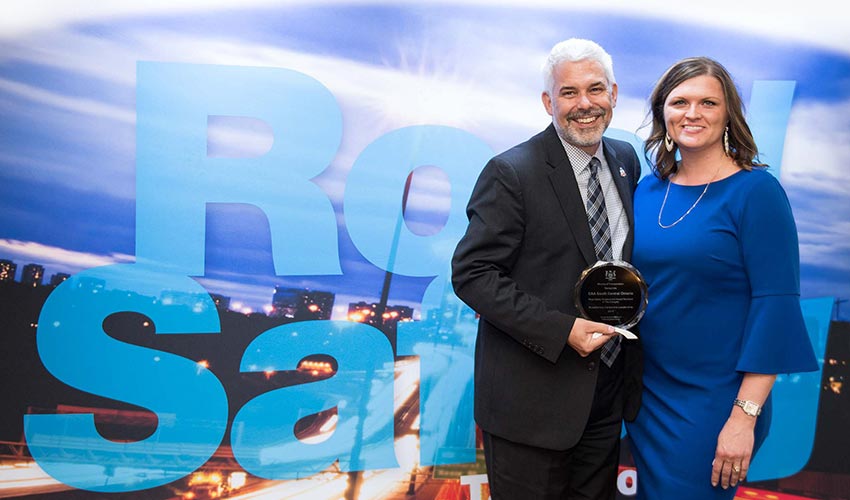 CAA being presented with the Road Safety Achievement Award in an awards ceremony.