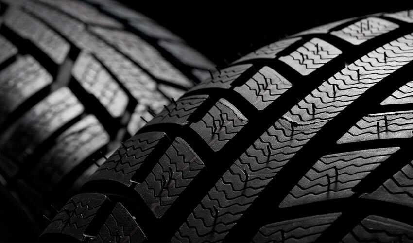 Close up image of two tires