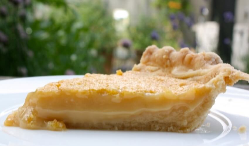 Slice of Quebec sugar pie.