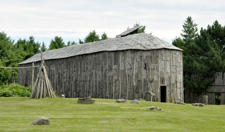 Summer scene at the Iroquoian Village, Southern Ontario, Canada.