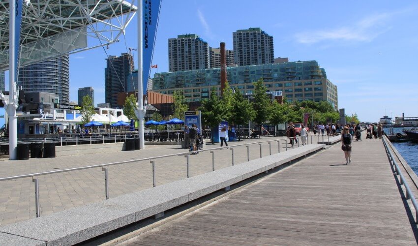 Toronto Harbourfront boardwalk.