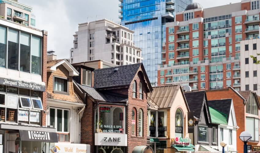 Toronto Yorkville shops and condos.