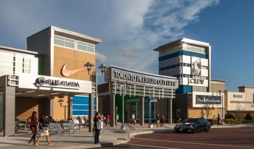 Exterior view of Toronto Premium Outlets