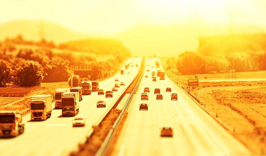 Summer heat on a highway.