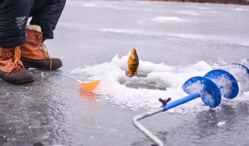 Fishing on ice.