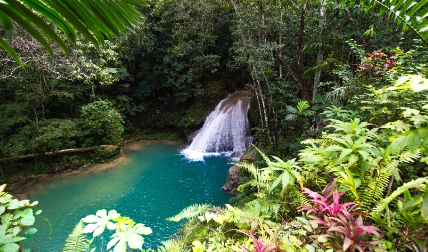Waterfall of the Blue Hole, Jamaica.
