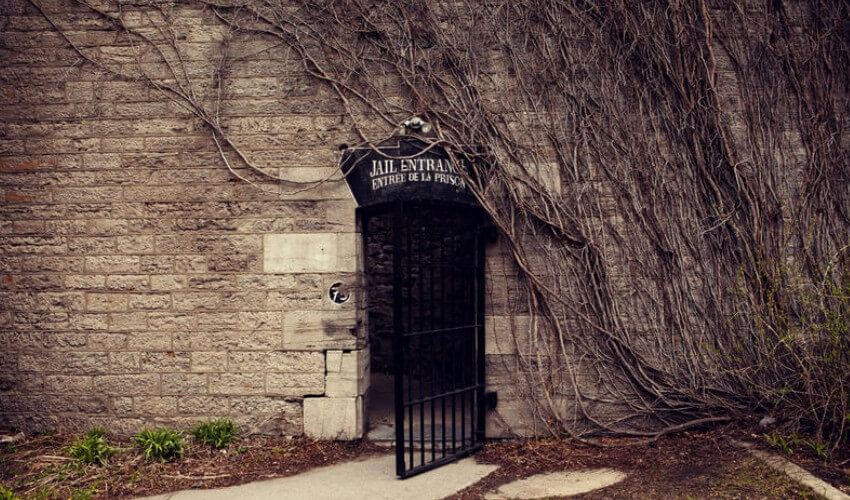 Exterior gates of the Ottawa Jail House.