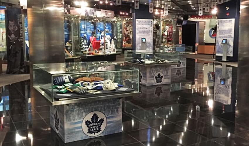 Interior display at the Toronto Hockey Hall of Fame.
