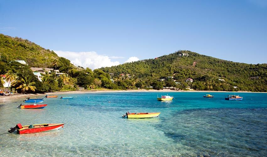 Boats on Beach at Bequia, Grenadines