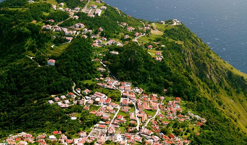 Top Island View of Saba, Dutch West Indies, Caribbeans