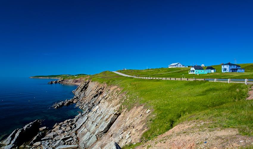 A coastal view along the famous Cabot Trail near Cheticamp, Nova Scotia.