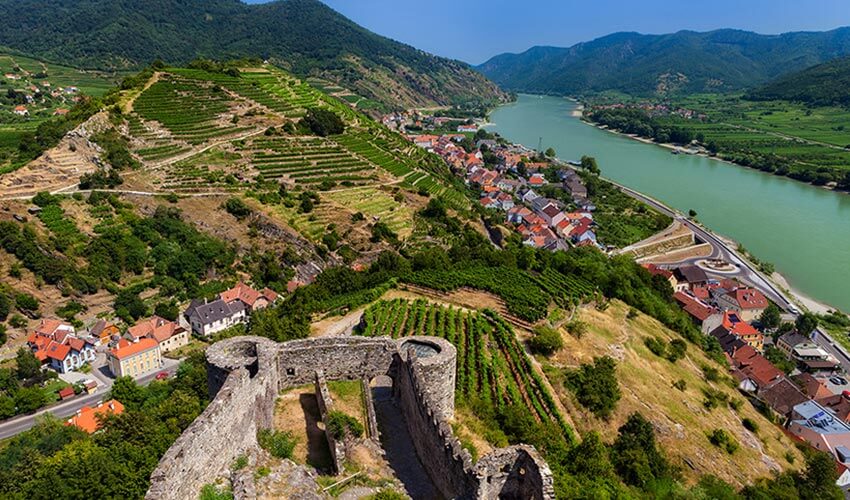 View of the Danube River along the Wachau Valley.