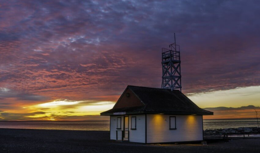 Lifeguard station at Woodbine and Kew Beach Toronto.