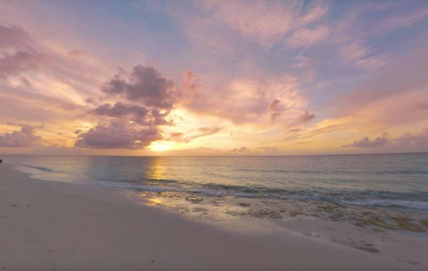 Romantic sunset at Love Beach, New Providence Island.