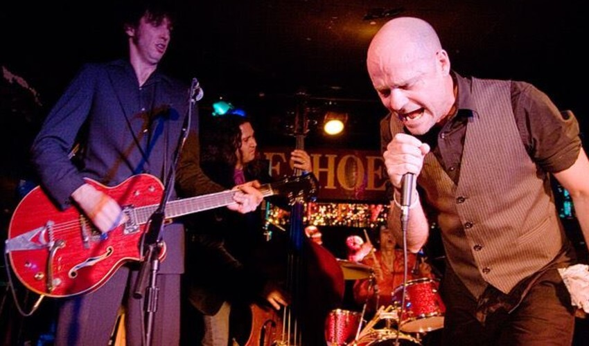 Gord Downie of the Tragically Hip performing at the Horseshoe Tavern.