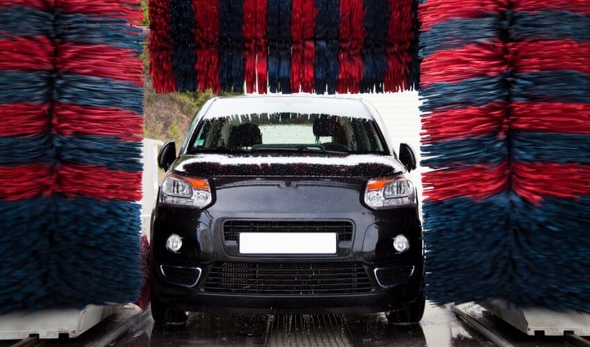Vehicle in a car wash.