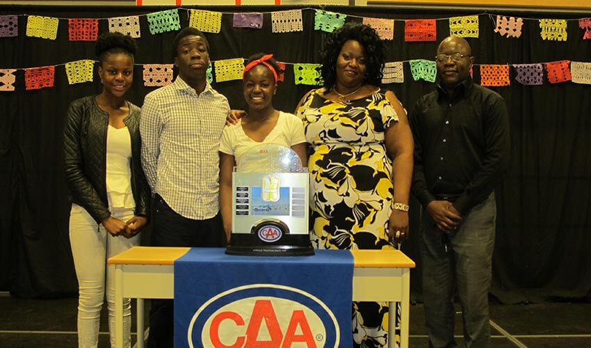 A group photo at the award presentation.