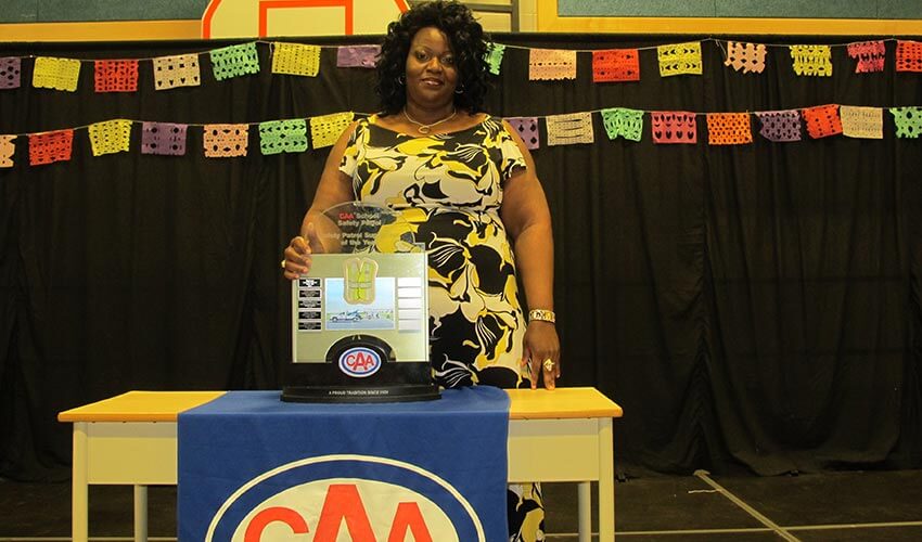 Angelique Kanku accepting her award.