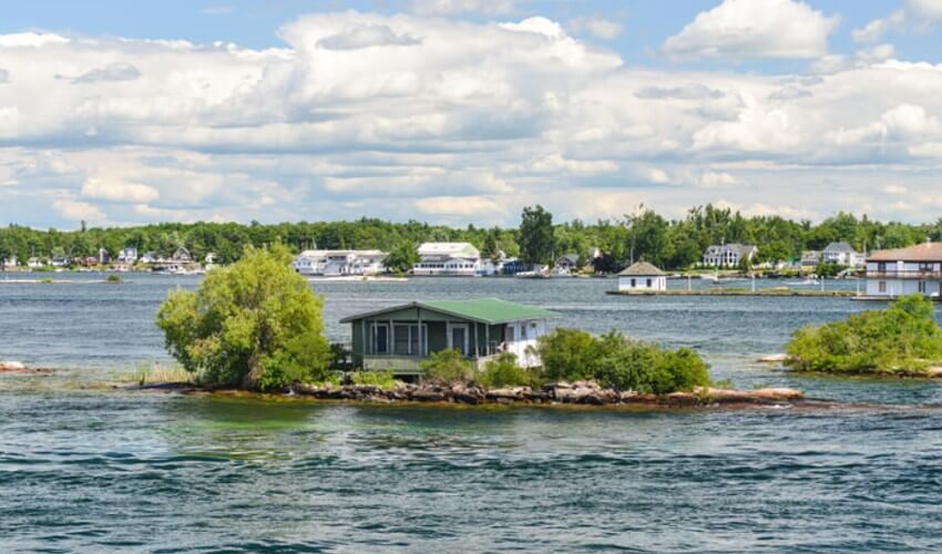 A lone cottage on one of the Thousand Islands