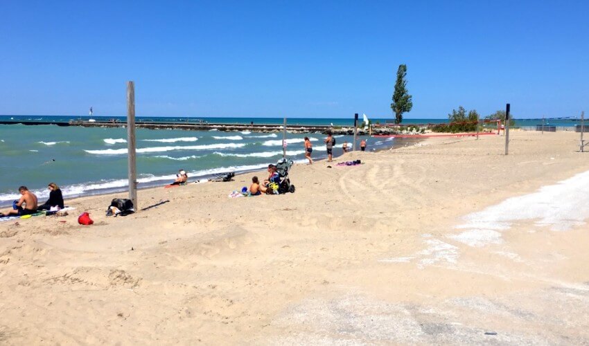 People enjoying a sunny day at Station Beach.