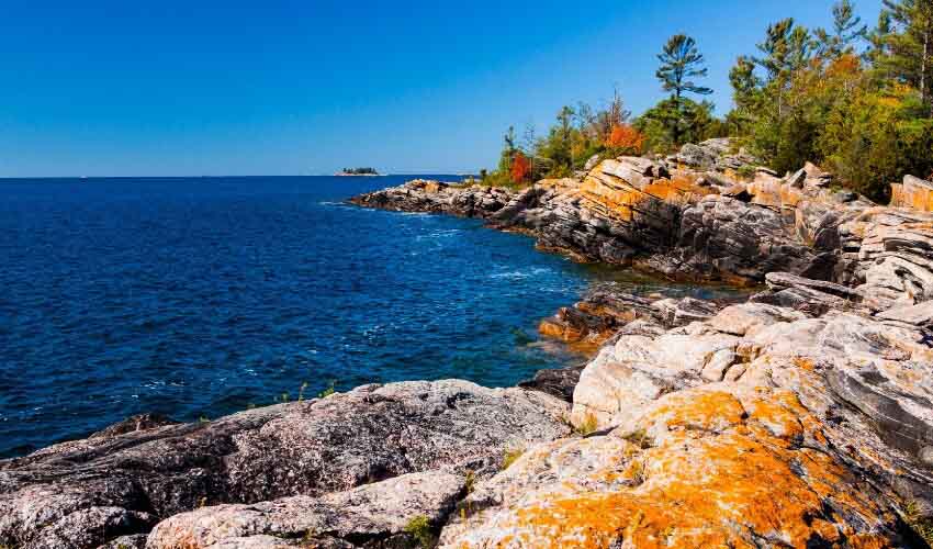 Autumn shoreline of Georgian Bay.