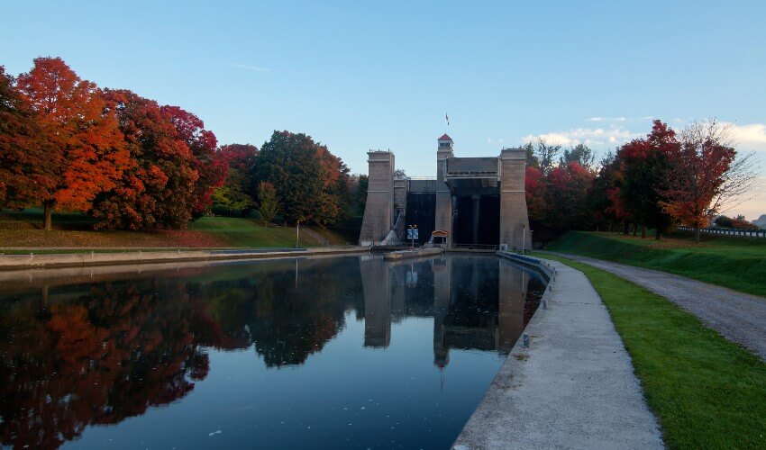 Peterborough Lift Lock on the Trent Canal.