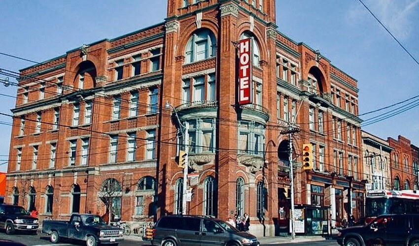 Exterior view of the famous Gladstone Hotel in Toronto.