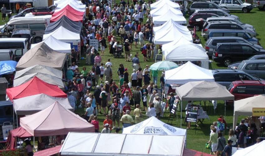 Aerial view of Gravenhurst Farmers’ Market.