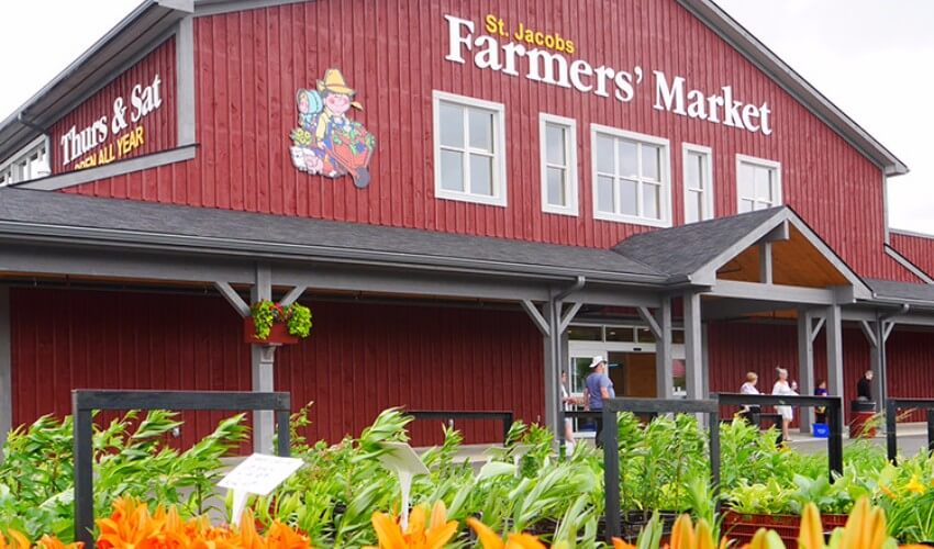 Exterior St. Jacob’s Farmers’ Market.