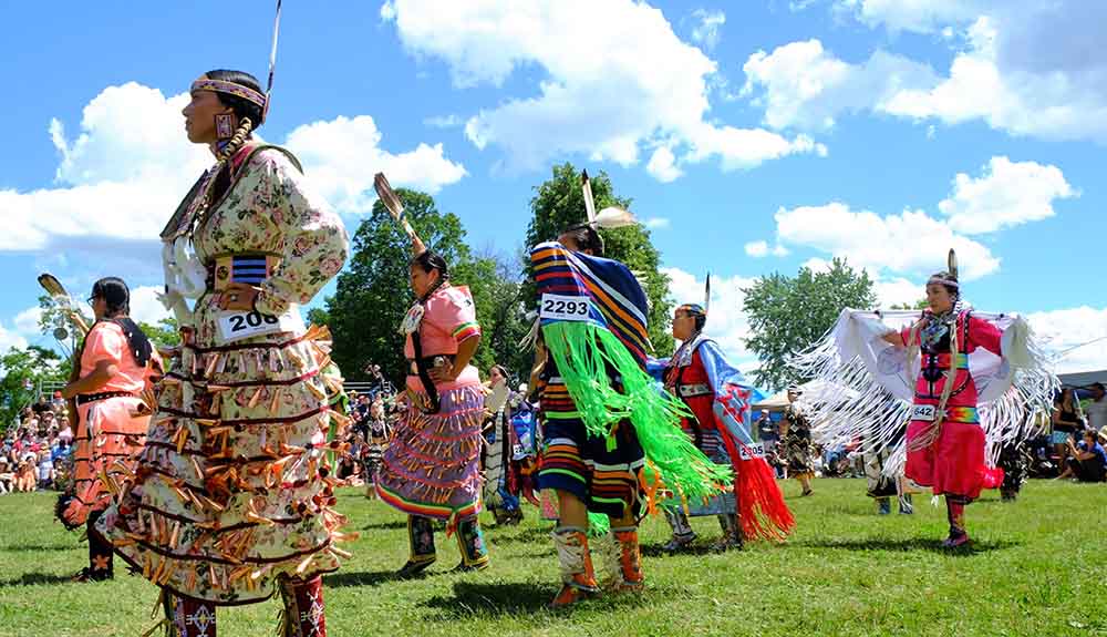 Indigenous dancers celebrate at a powwow in Ottawa