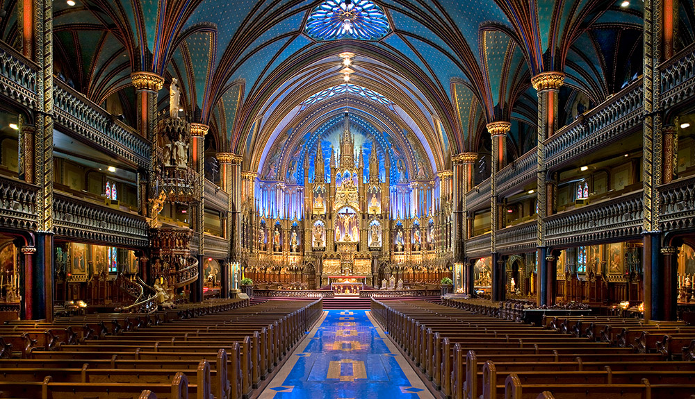 The interior of the Notre-Dame Basilica