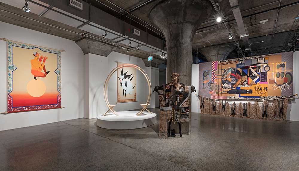 Inside the Museum of Contemporary Art featuring sculptures and art on the wall