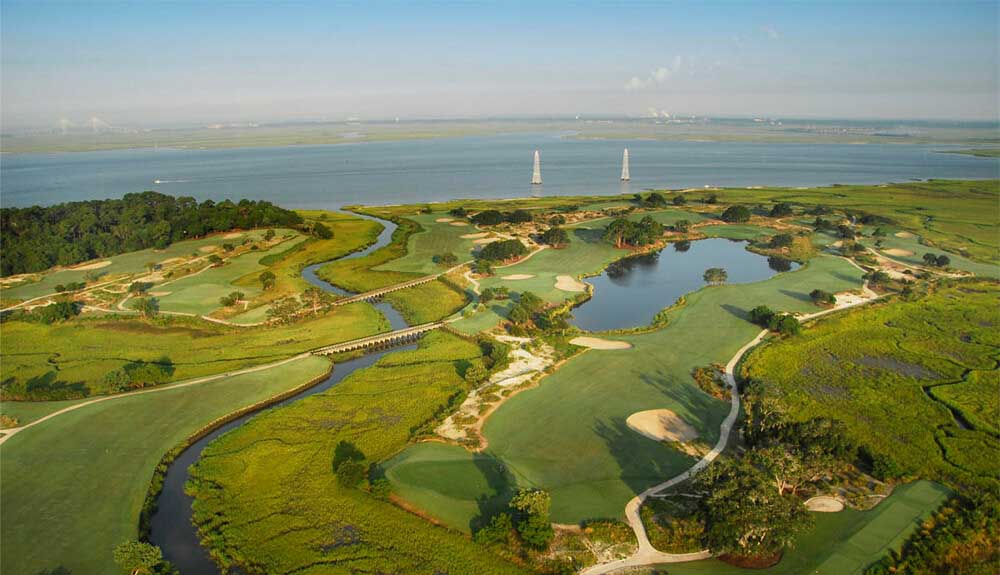 An aerial view of Sea Island, Geogia
