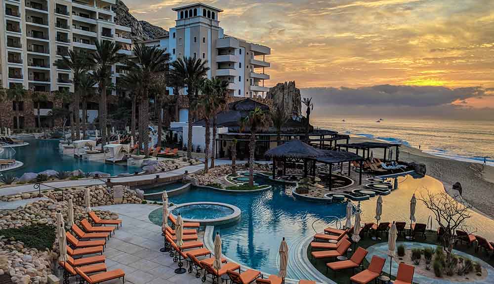 Shot of the resort's pools in Cabo San Lucas