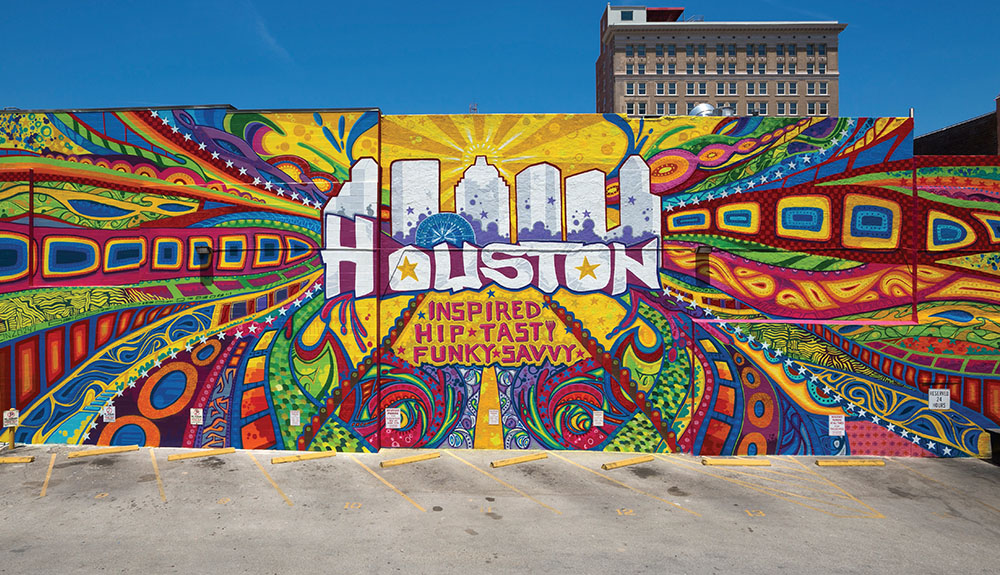 Local graffiti street art in Houston