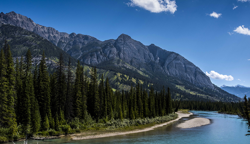 Photo submitted by Bryan Pereira of a mountain scape behind Lake Louise
