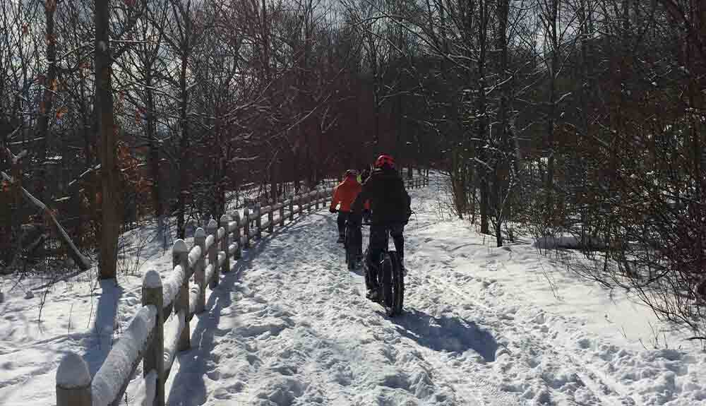 Sweet Pete's offers guided fat-bike rides at Evergreen Brick Works, in Toronto, Ont.