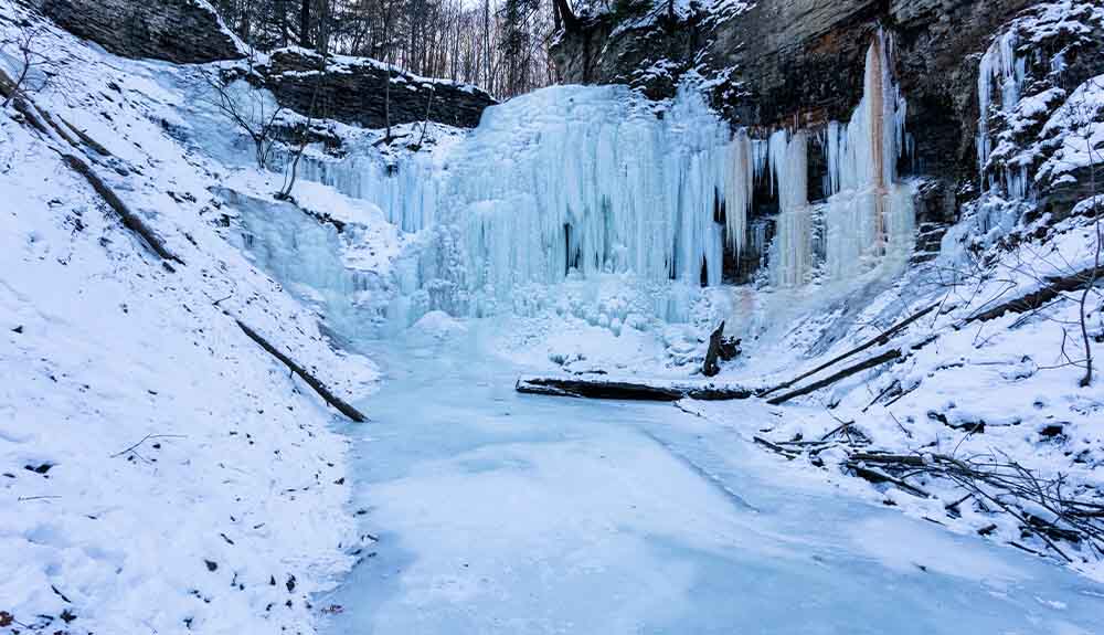 Frozen waterfalls near Hamilton, Ont.