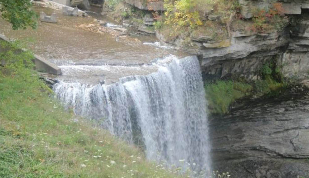 The gentle stream of DeCew Falls in St. Catharines