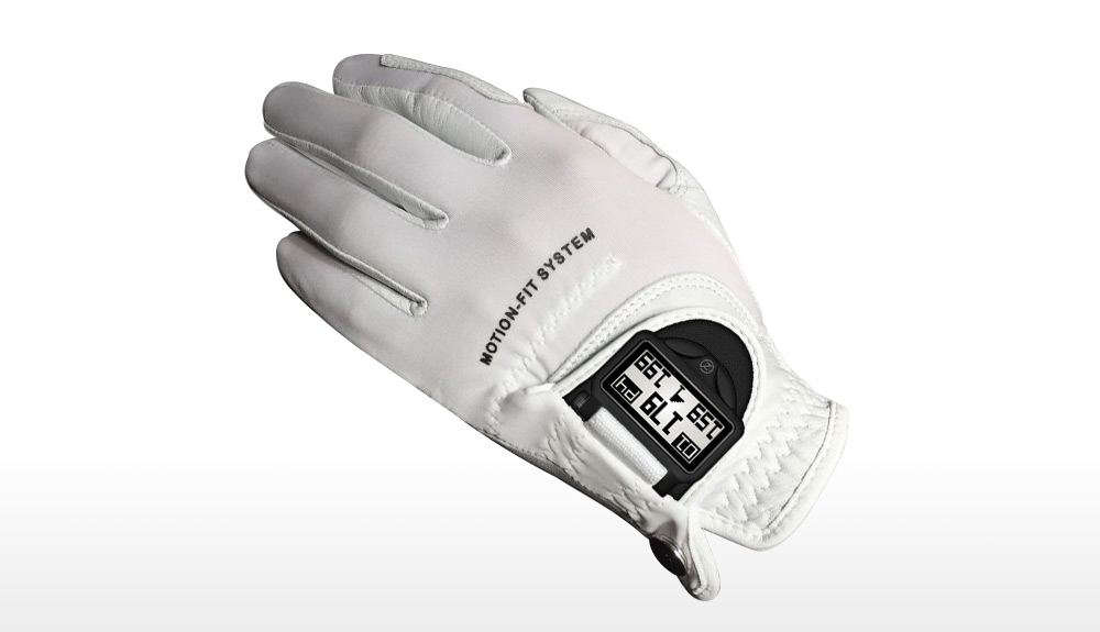 A single white Zero Friction DistancePro GPS Glove with leather details