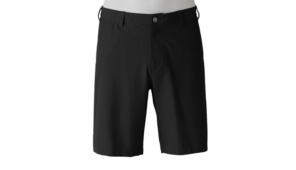 Product shot of black button-up Adidas Ultimate 365 Solid Short