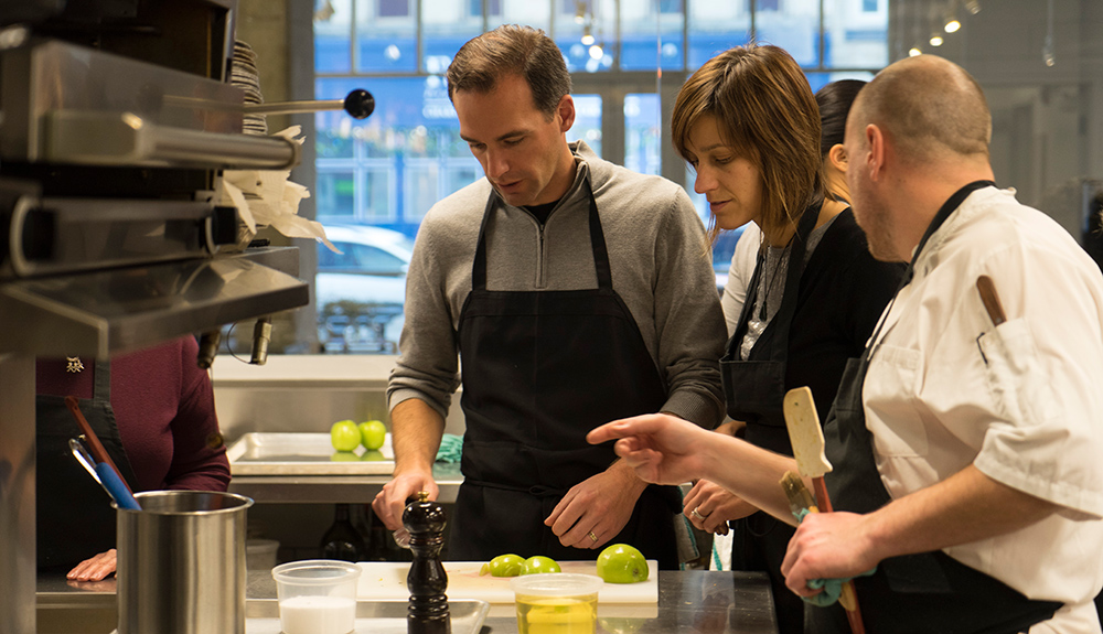 Cooking class at Stratford Chefs School in Ontario
