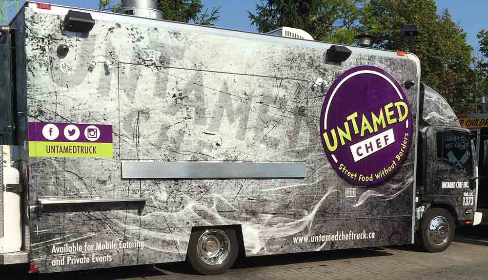 Untamed Chef food truck parked outside in Mississauga 