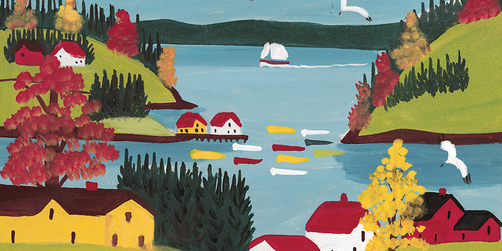 A Maud Lewis painting of Nova Scotia