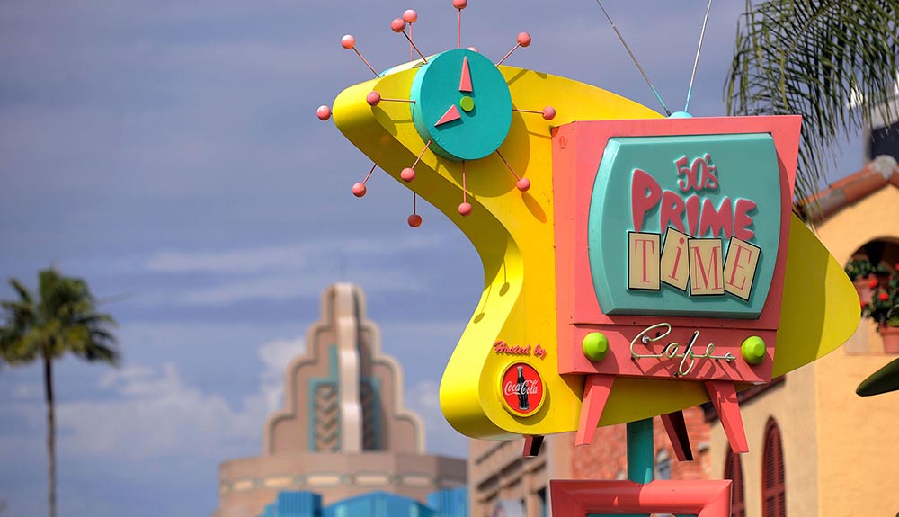 50's Prime Time Cafe sign at the Disney's Hollywood Studios park