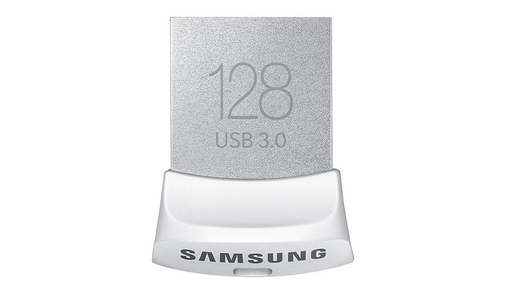 Product shot of a Samsung 128 GB USB 3.0