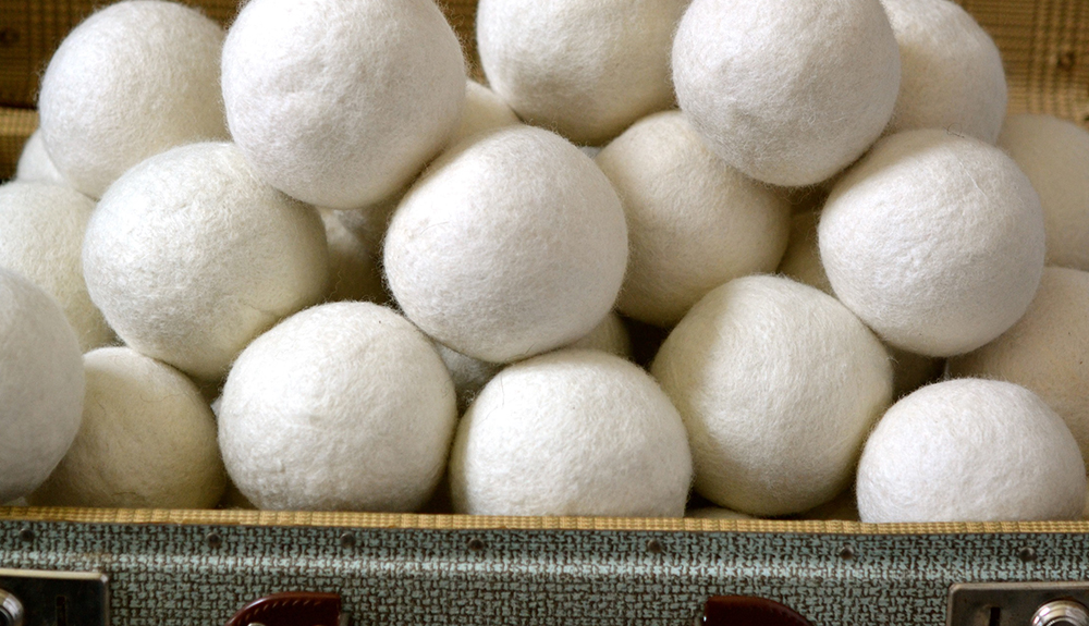Stack of wool dryer balls
