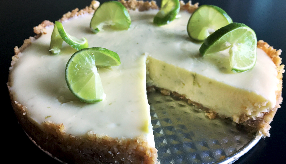 A key lime cheesecake with graham cracker crust cooked in the 9-in-1 Instant Pot